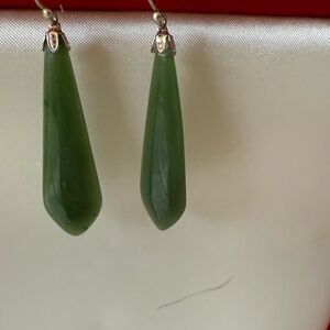 Vintage Green Jade Drop Earrings